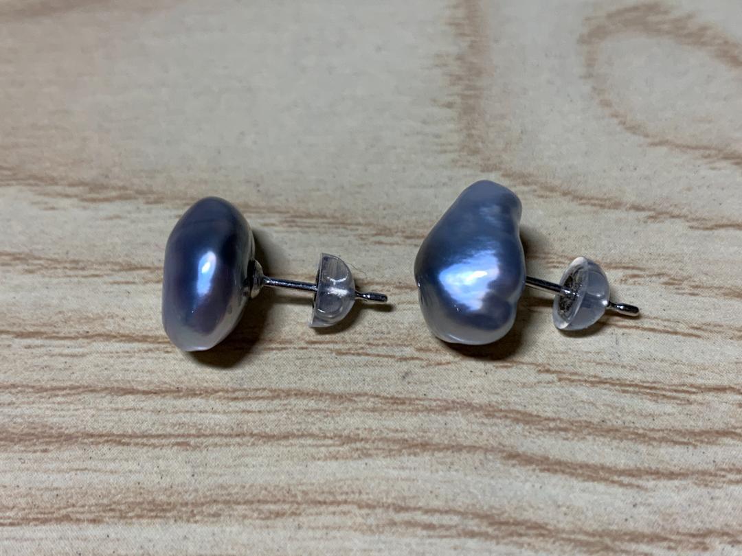 Pt900 ケシパール ピアス バロック パール