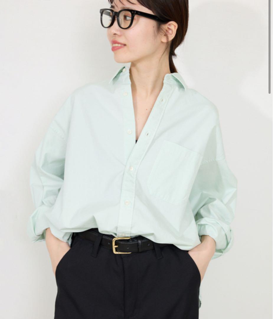 SLOBE IENA オーバーロングシャツ グリーン ワイシャツ ブラウス