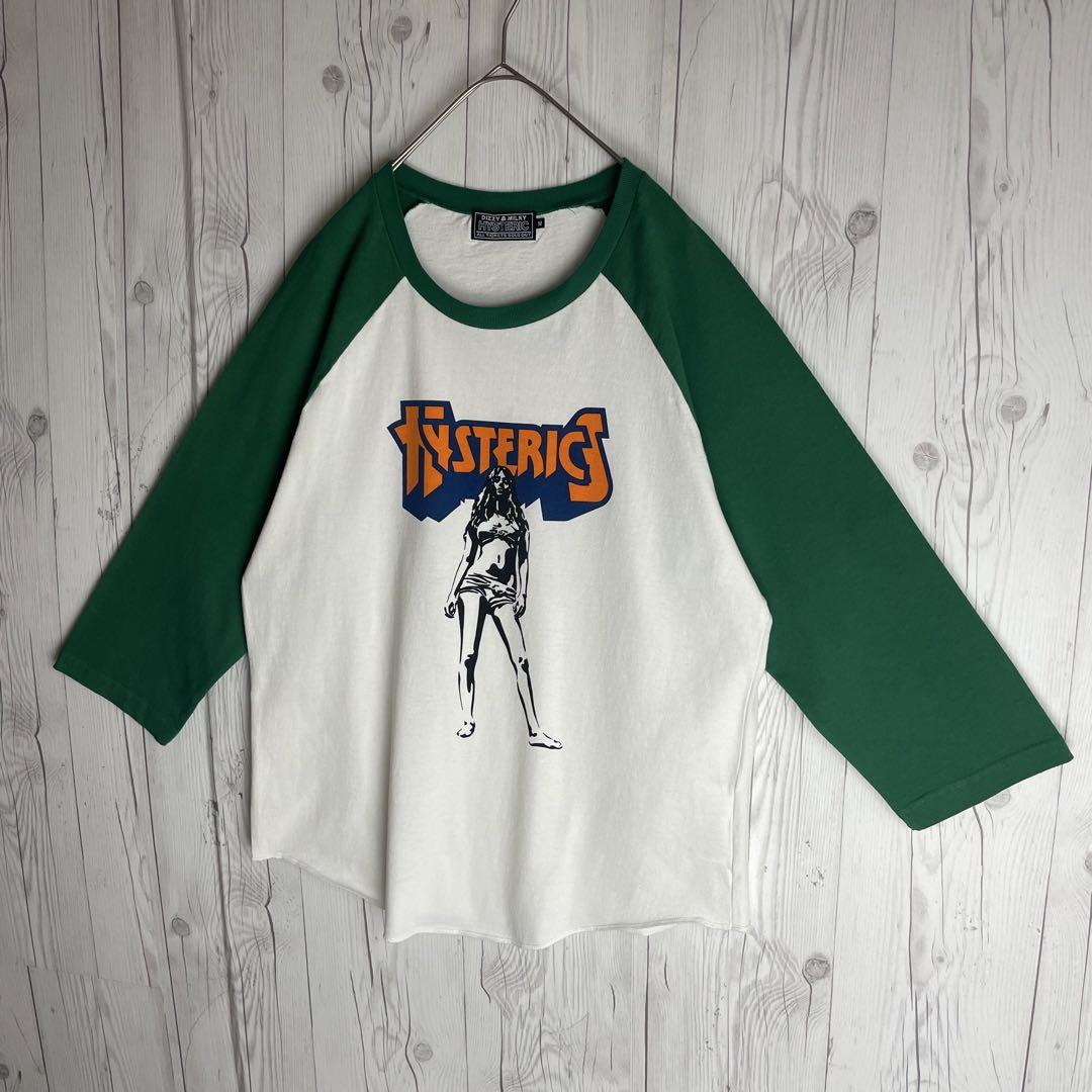 【超人気デザイン】ヒステリックグラマー☆バイカラー ガール ロゴ 七分袖シャツ. 画像4