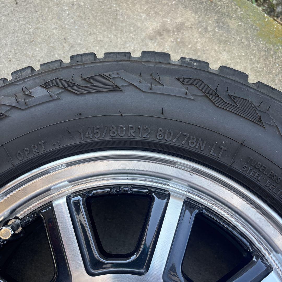 アルミホイールセット 145/80R12 インセット43 4本