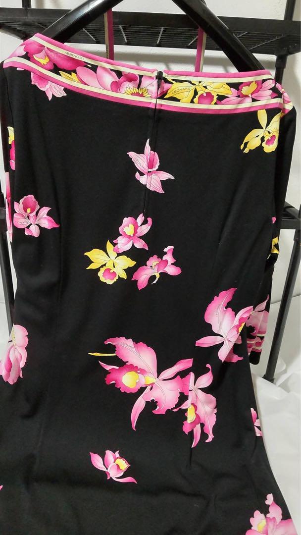 ☆タグ付き未使用☆ レオナール 極近年 七分袖ワンピース 42 XL