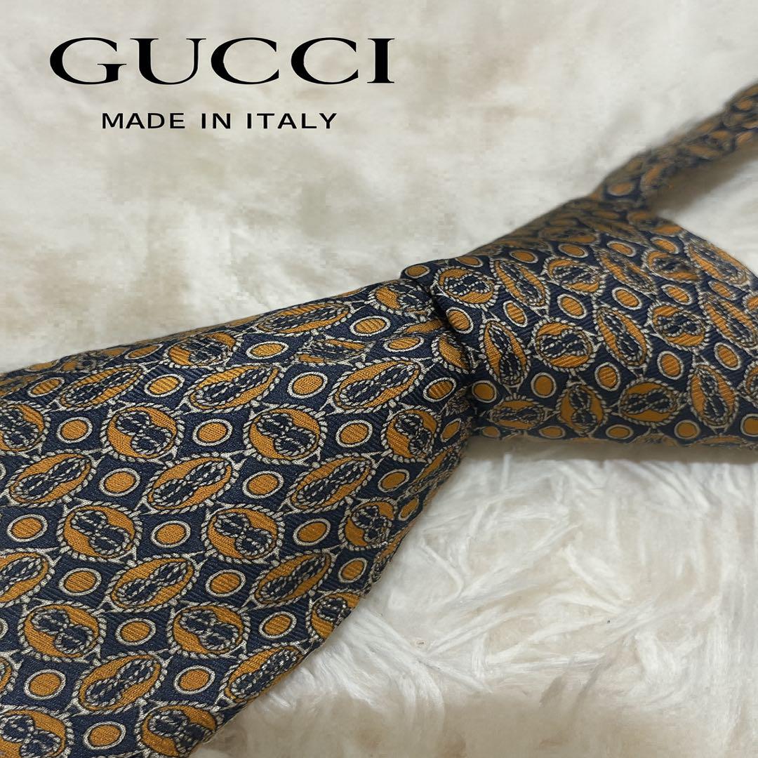 GUCCI - 美品 グッチ GUCCI ネクタイ シルク100％ 花柄 メンズの