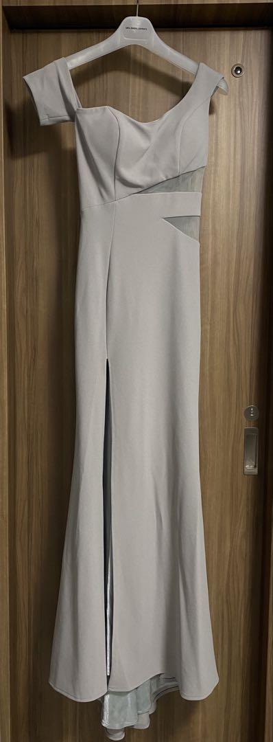 【クリーニング済】JEANMACLEAN ジャンマクレーン ロングドレス　グレー