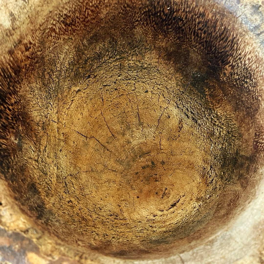 アンティークの木鉢傷や汚れあり