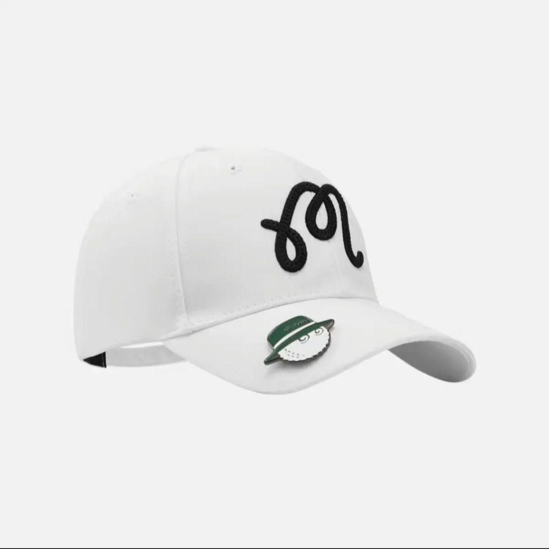 Malbon Golf 帽子 白 マルボン ゴルフ MALBON GOLF キャップ マーカー付き ホワイト
