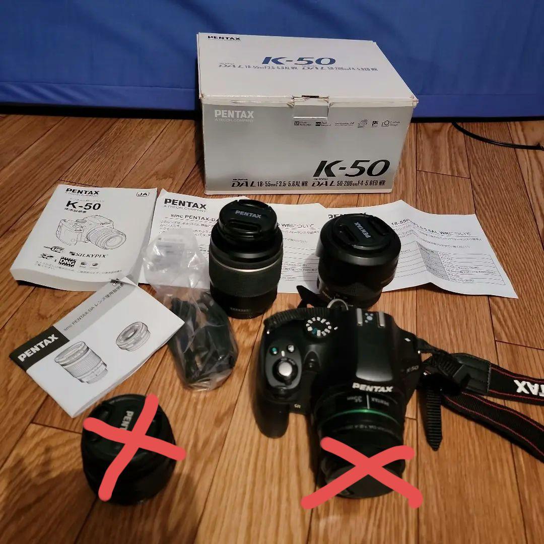 PENTAX K−50 K-50 Wズームキット+ ポートレート レンズ 2本 - www ファッション通販 【特別価格】ペンタックス k-x ダブルズームレンズキット デジタルカメラ