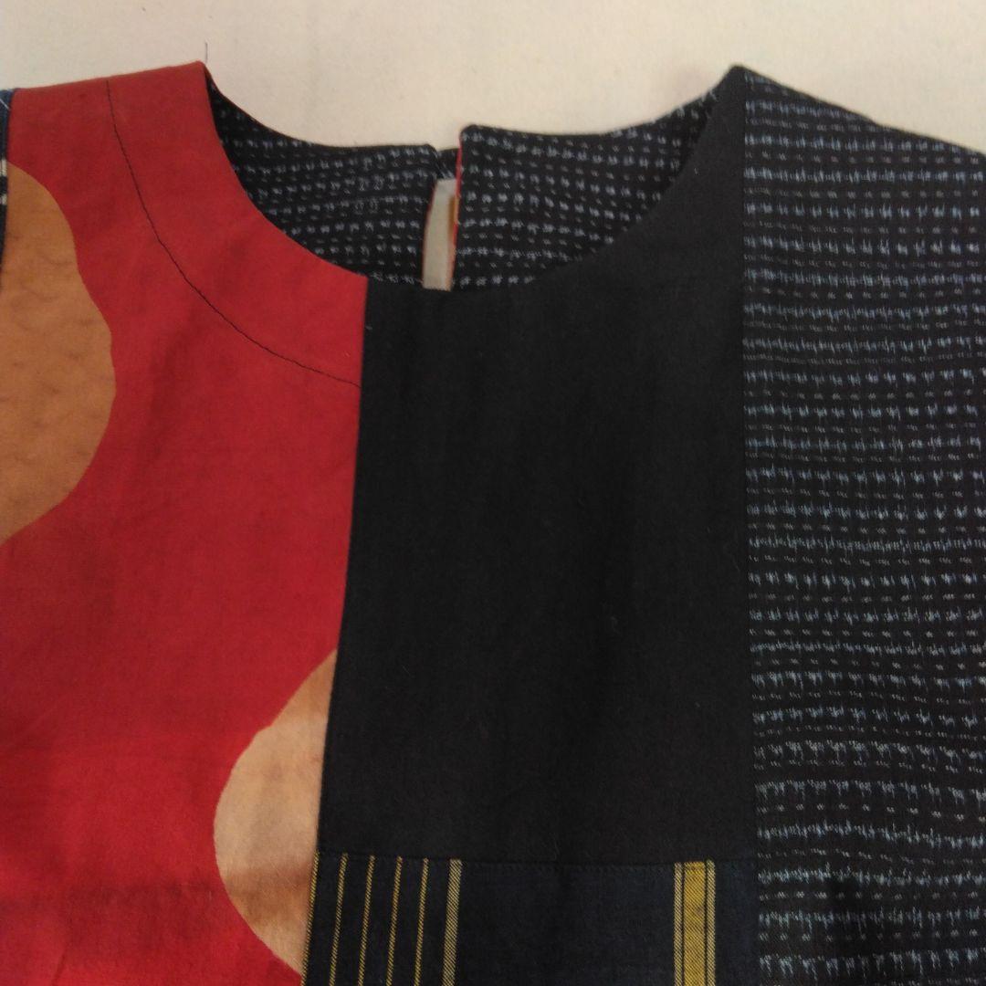 絣チュニックワンピース目立った傷や汚れなし