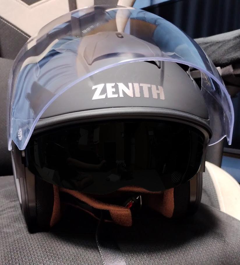 YJ-14 ZENITH ジェットヘルメット マットブラック ダブルシールド