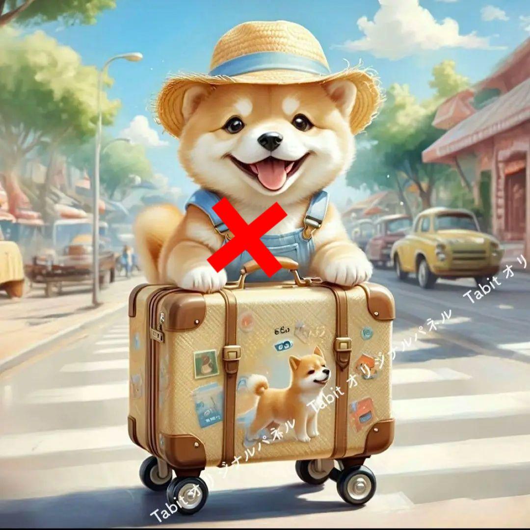 旅トイプードル、柴犬、ヨーキー、ポメラニアン、コーギー、パグパネル生地 旅トイプードル、柴犬、ヨーキー、ポメラニアン、コーギー