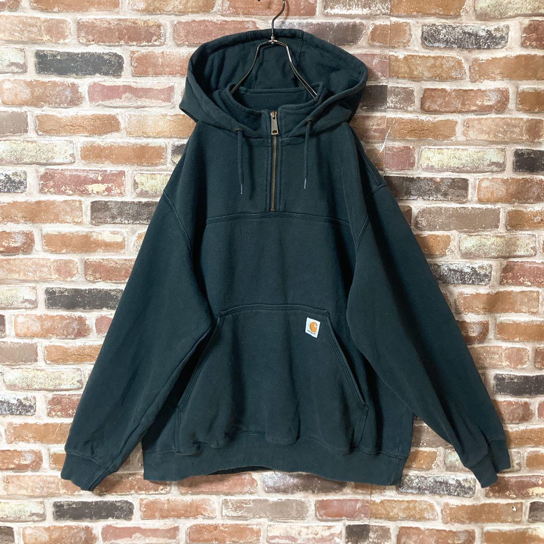 《希少》カーハート　carhartt ハーフジップ　パーカー　メキシコ製　XL