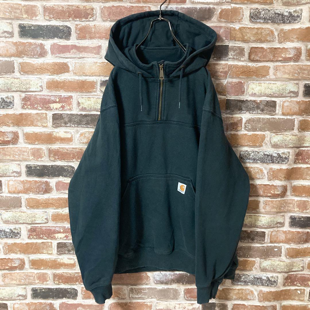 《希少》カーハート　carhartt ハーフジップ　パーカー　メキシコ製　XL