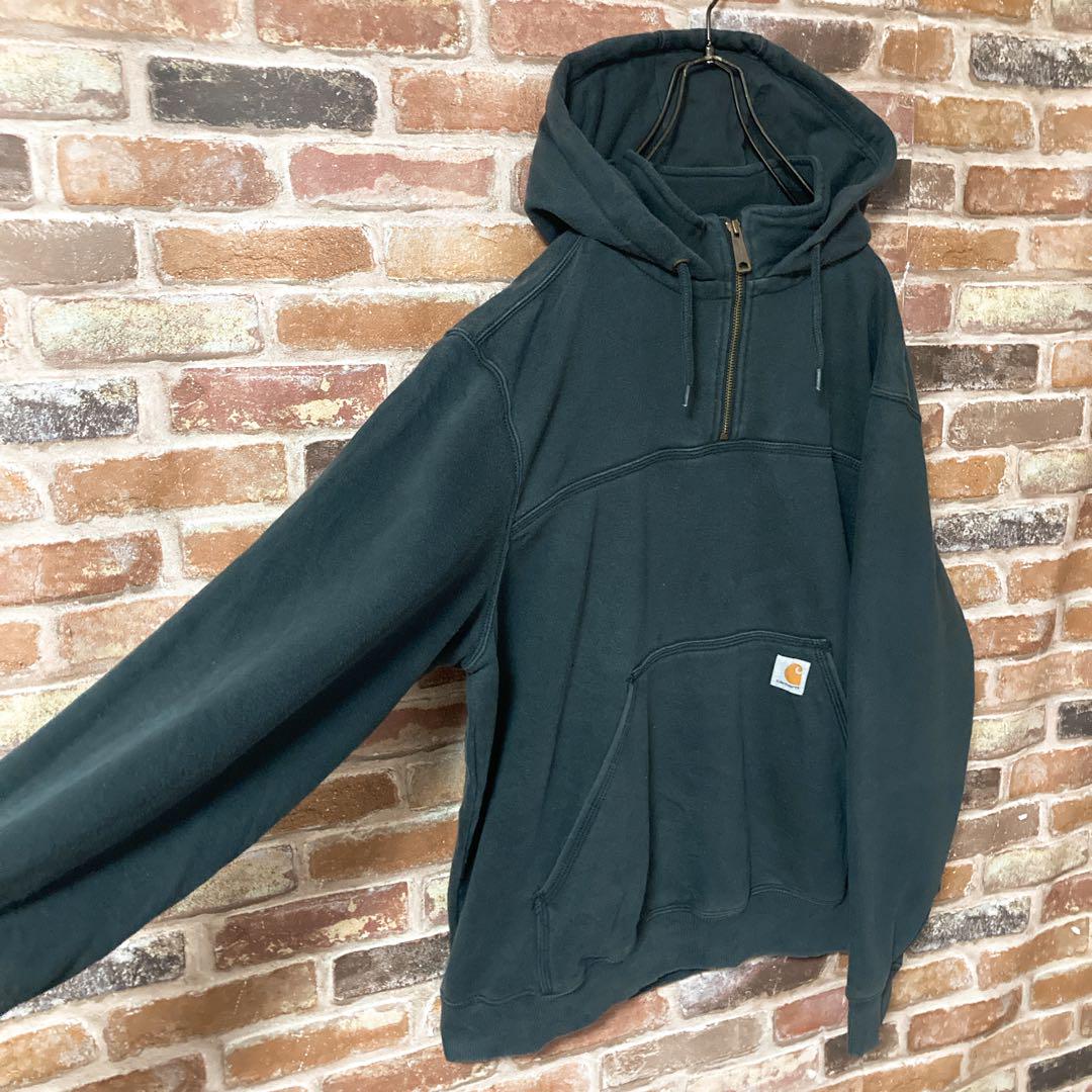 《希少》カーハート　carhartt ハーフジップ　パーカー　メキシコ製　XL
