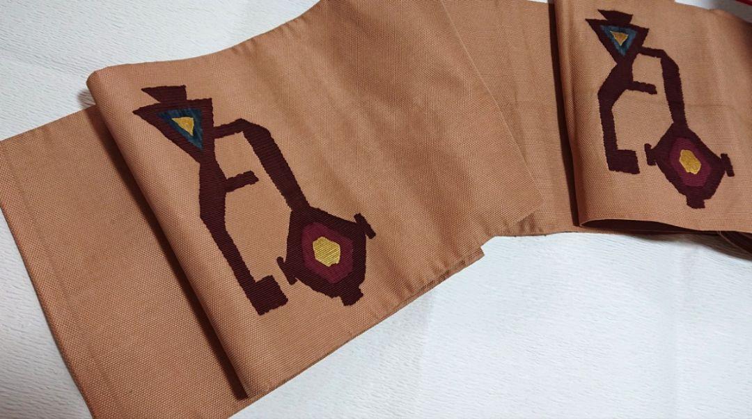 レア物!!名古屋帯 昭和レトロ ポイント刺繍デザイン