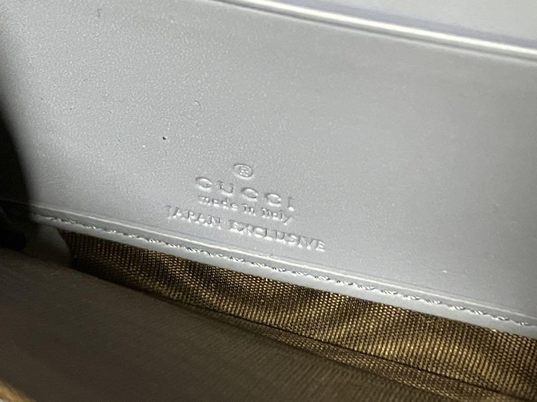 GUCCI リボン付き長財布 ブルー