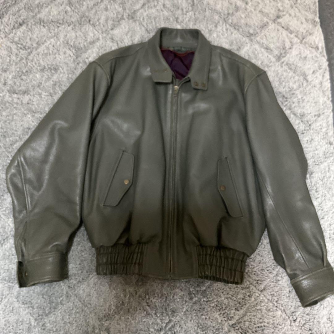 ペアスロープ　レザージャケット　STP90 オリーブ
