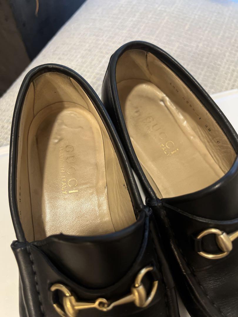 GUCCI レザー ローファー ゴールド金具