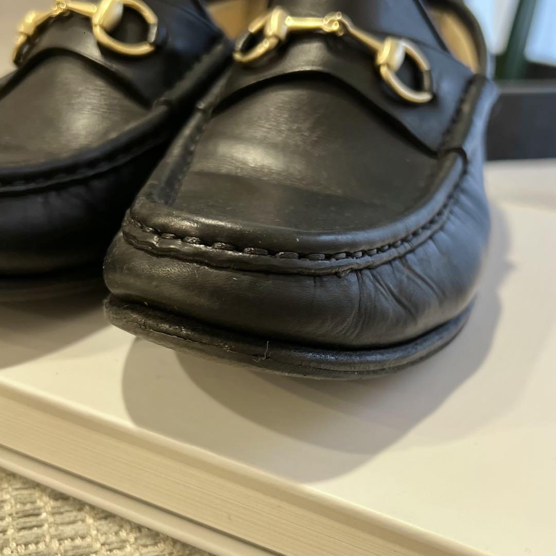 GUCCI レザー ローファー ゴールド金具