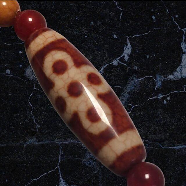 品質が 【最上級品】dZi beadsジービーズ 西蔵 上肯 赤龍紋 玉髄 二十 ...
