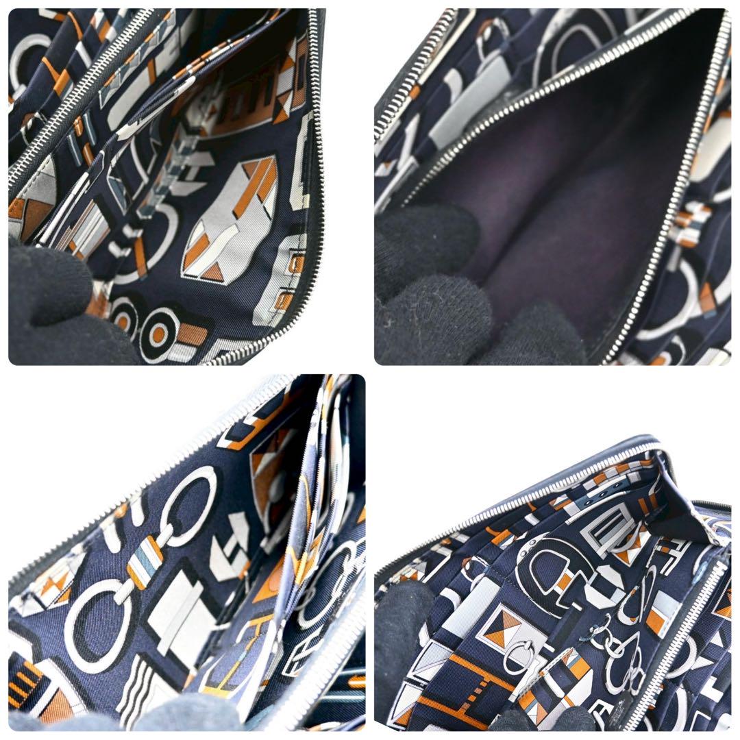 エルメス アザップ ロング シルクイン ブラック ヴォーエプソン 長財布