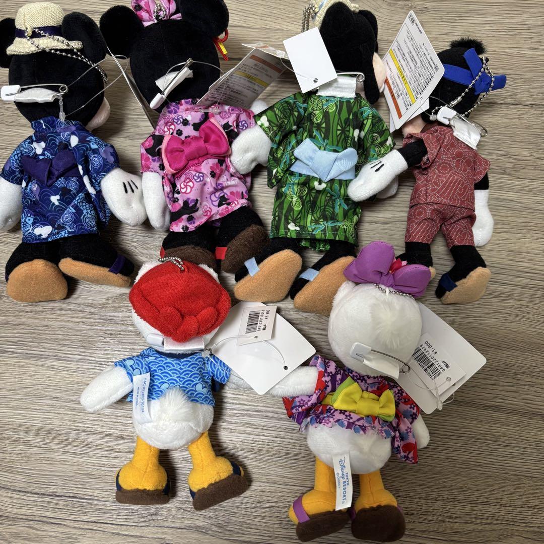 ディズニー 浴衣ぬいぐるみバッジ 6体セット