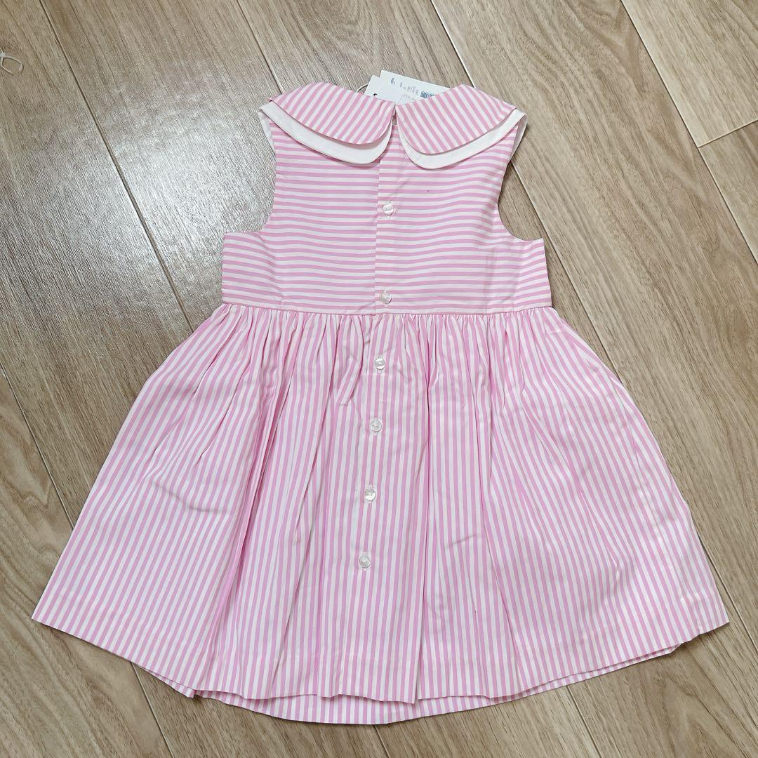 JACADI (ジャカディ) 綺麗なピンクワンピース 3-6歳 新品】Jacadi ジャカディ ワンピース 36M/96cm ストライプ 夏服