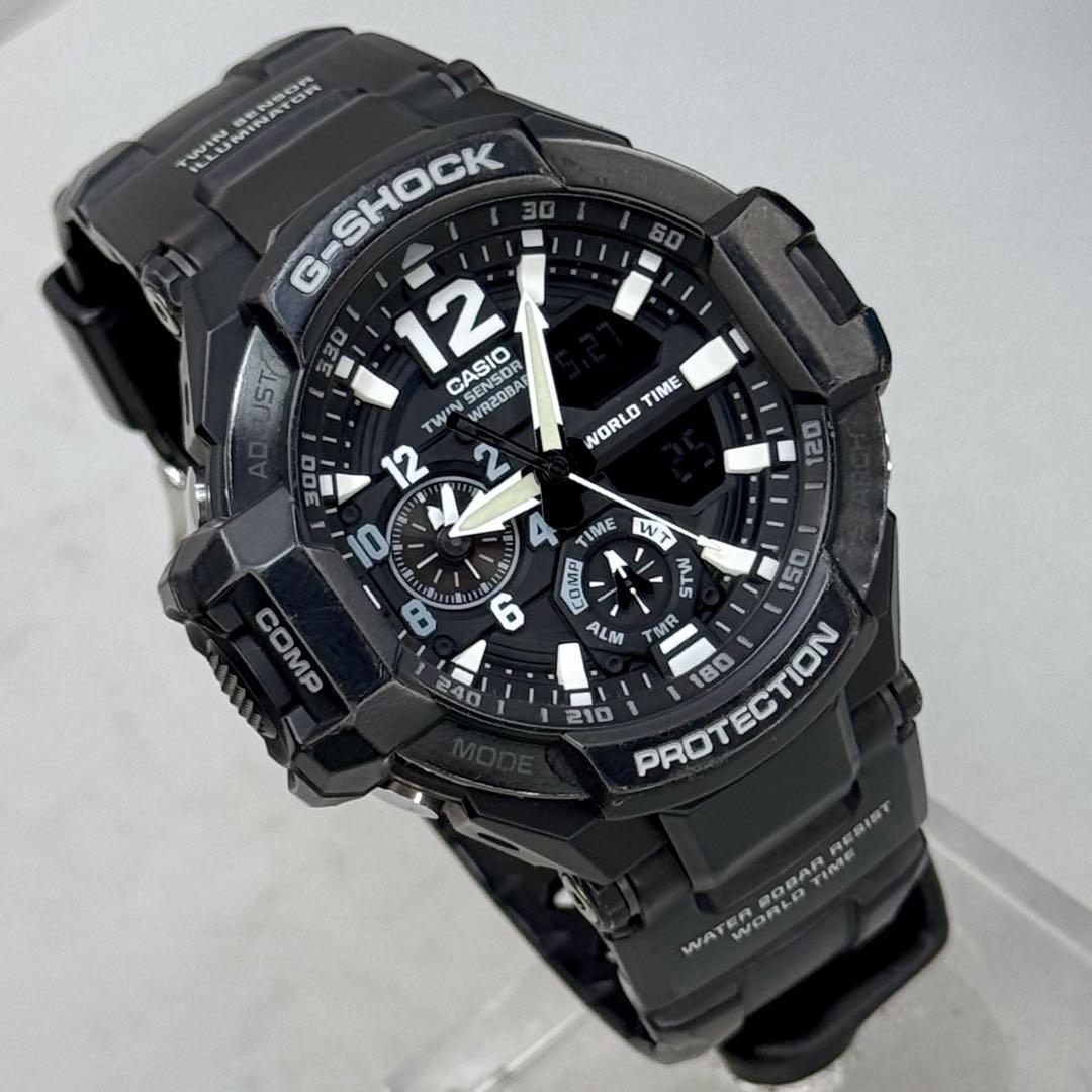 美品 G-SHOCK GA-1100 スカイコックピット ブラック 反転液晶