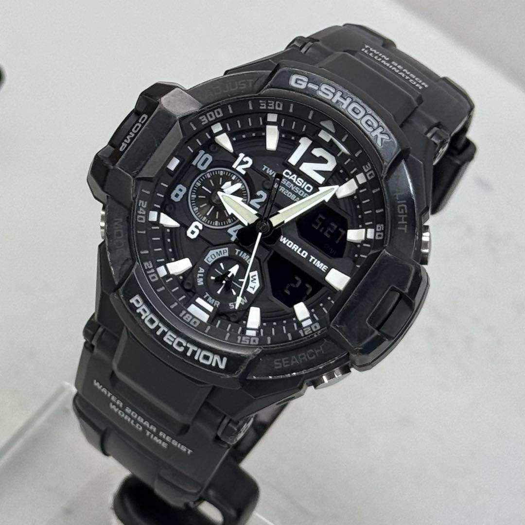 美品 G-SHOCK GA-1100 スカイコックピット ブラック 反転液晶