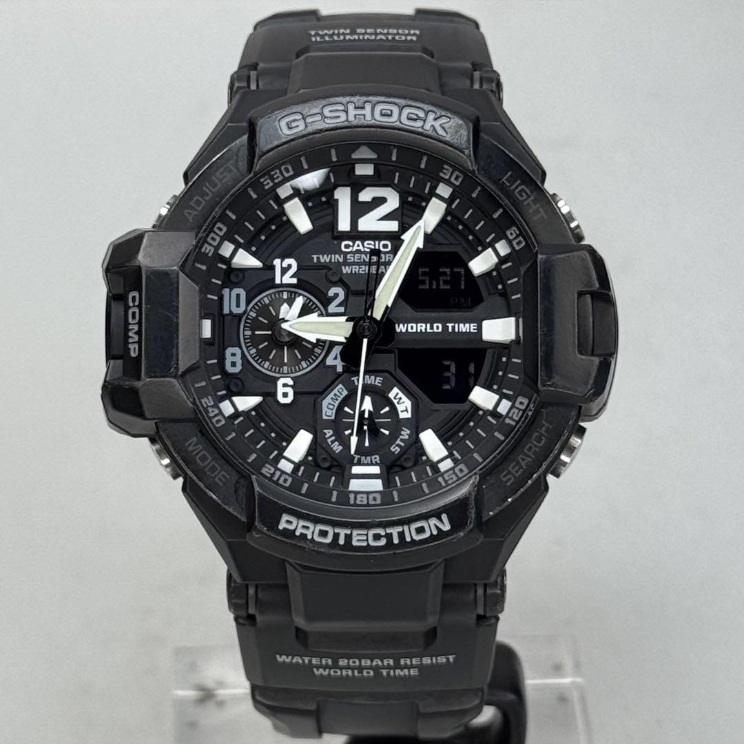 美品 G-SHOCK GA-1100 スカイコックピット ブラック 反転液晶