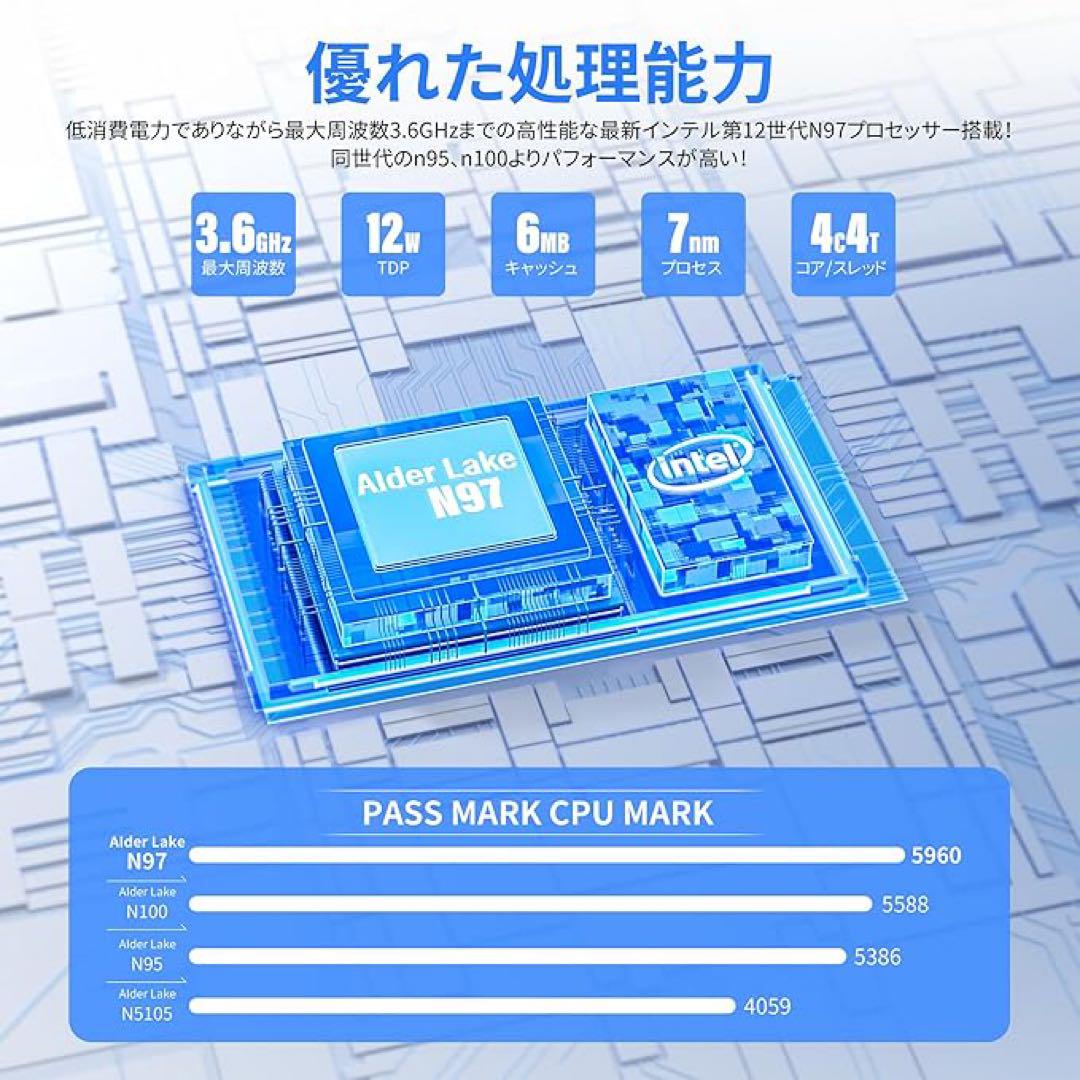 ミニpc n97 mini pc ミニパソコン16GBRAM512GBSSD