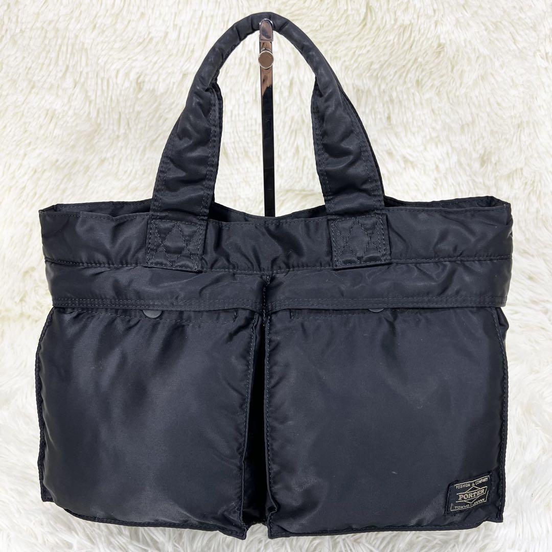美品 PORTER ポーター タンカー ハンドバッグ ビジネスバッグ ブラック