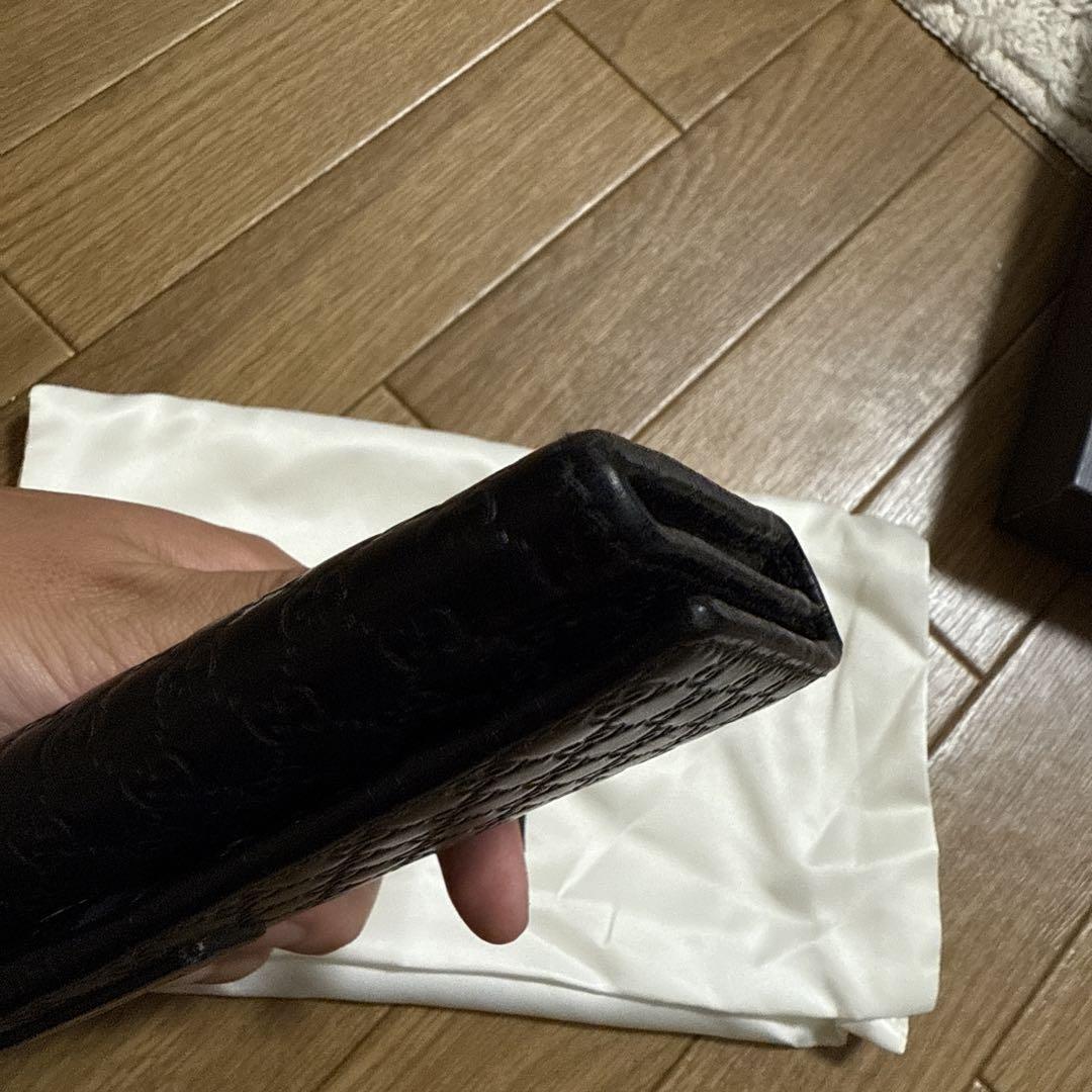 GUCCI グッチ マイクロシマ　レザー長財布　外箱付　449396BMJ1G