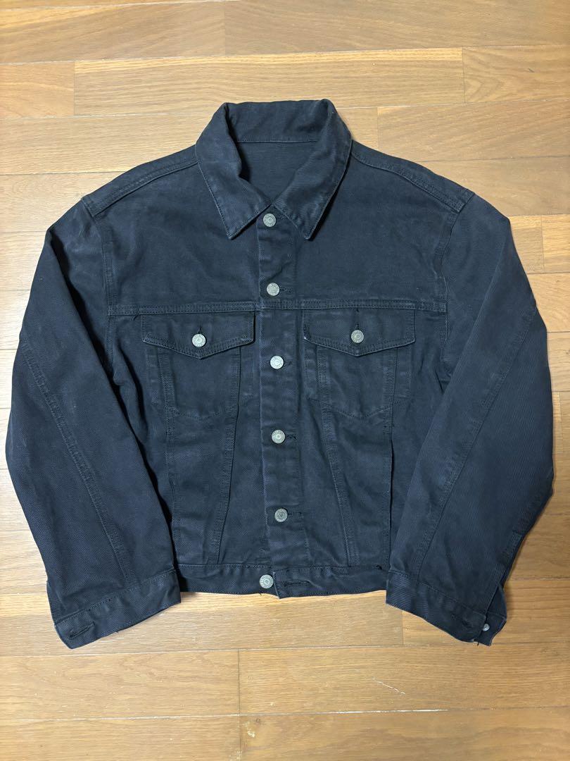 ブラック デニムジャケット 短丈　古着　ヴィンテージ　used