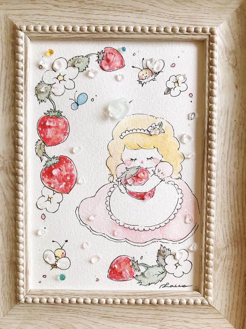 おまとめリピ割♡.。シーグラスアート JYキラキラ様お取り置き】ピンクのお花と小鳥たち＊シーグラス