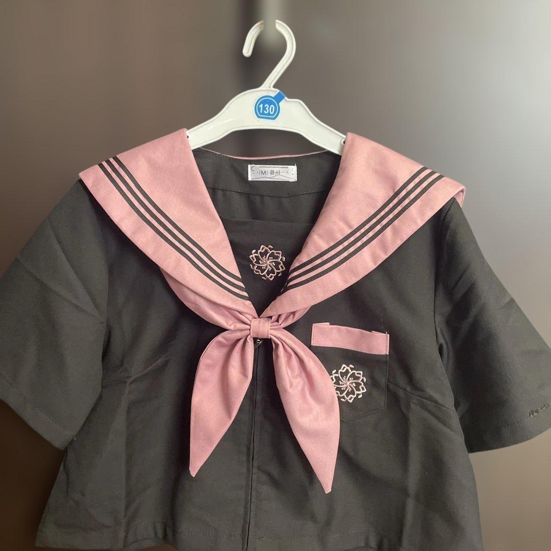 セーラー服上下 黒とピンク サイズSサイズ