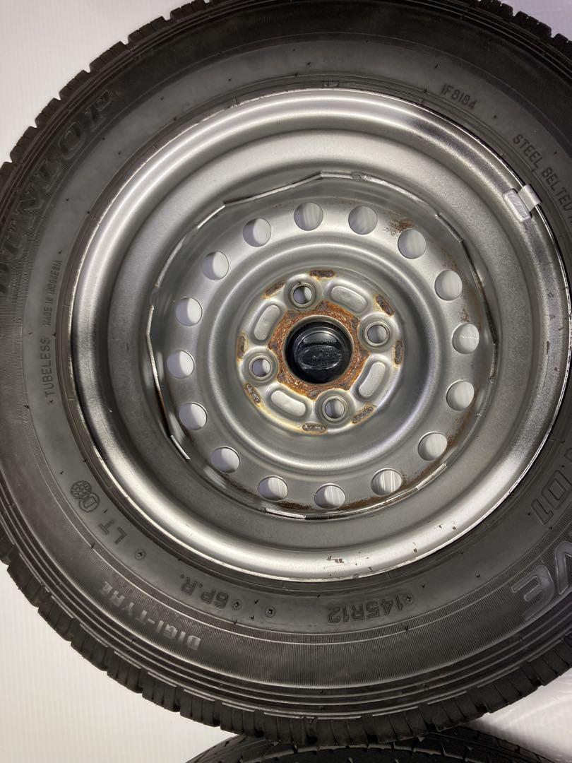 スバル サンバー純正ホイール&ダンロップ サマータイヤ145R12 6PR ①