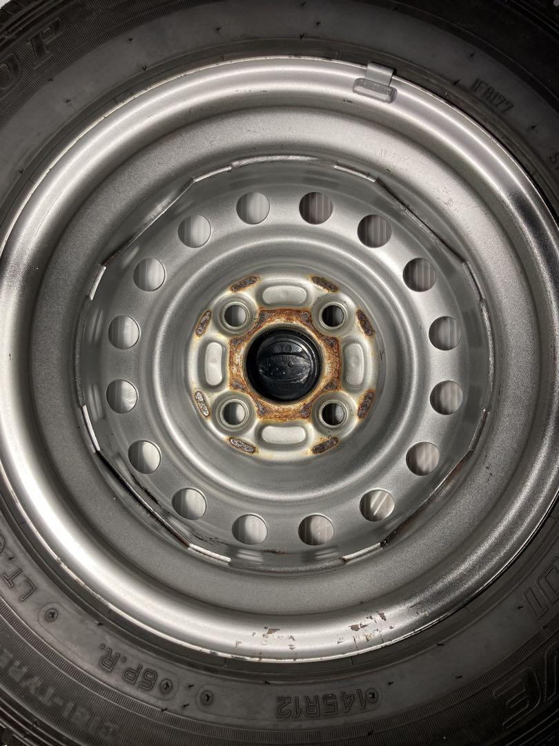 スバル サンバー純正ホイール&ダンロップ サマータイヤ145R12 6PR ①