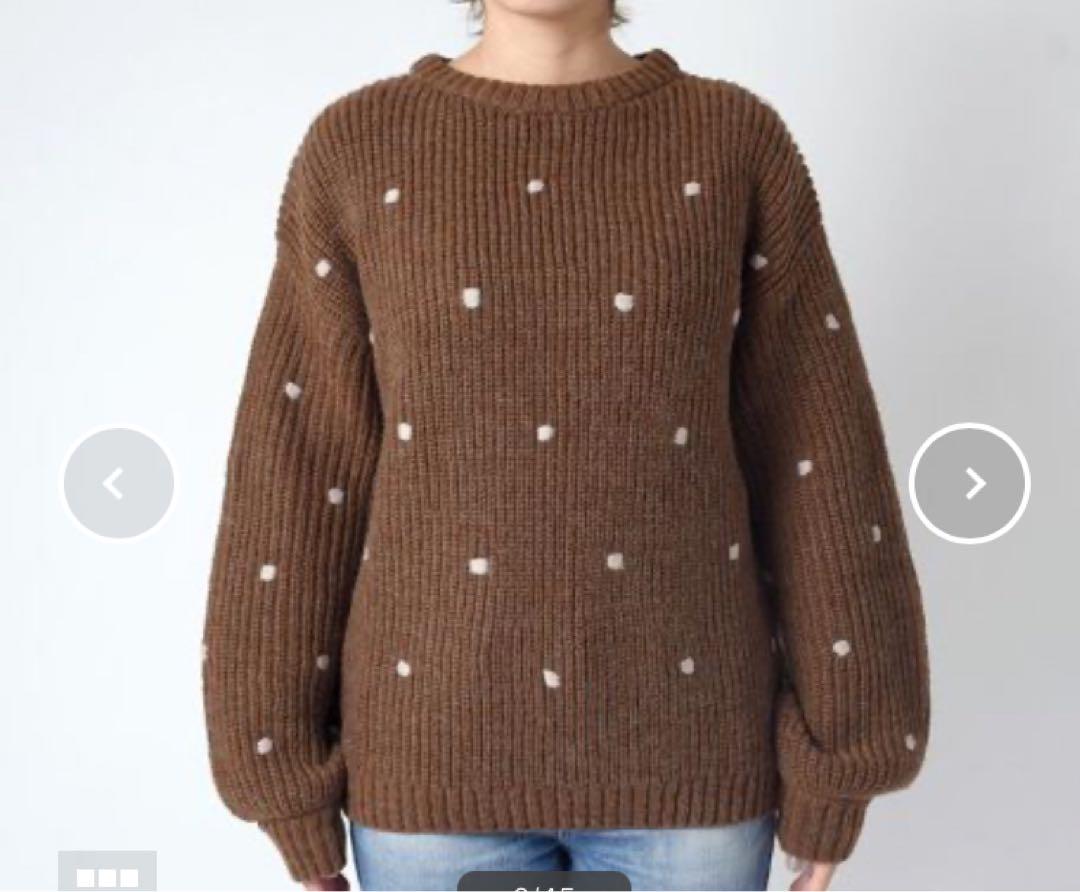 【ＷＥＢ限定】シップス〈手洗い可能〉ドットニットプルオーバー◇グレー、キャメル