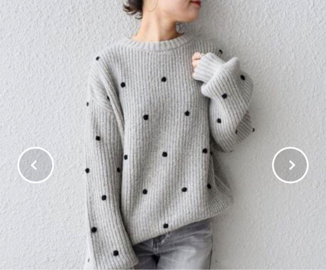 【ＷＥＢ限定】シップス〈手洗い可能〉ドットニットプルオーバー◇グレー、キャメル