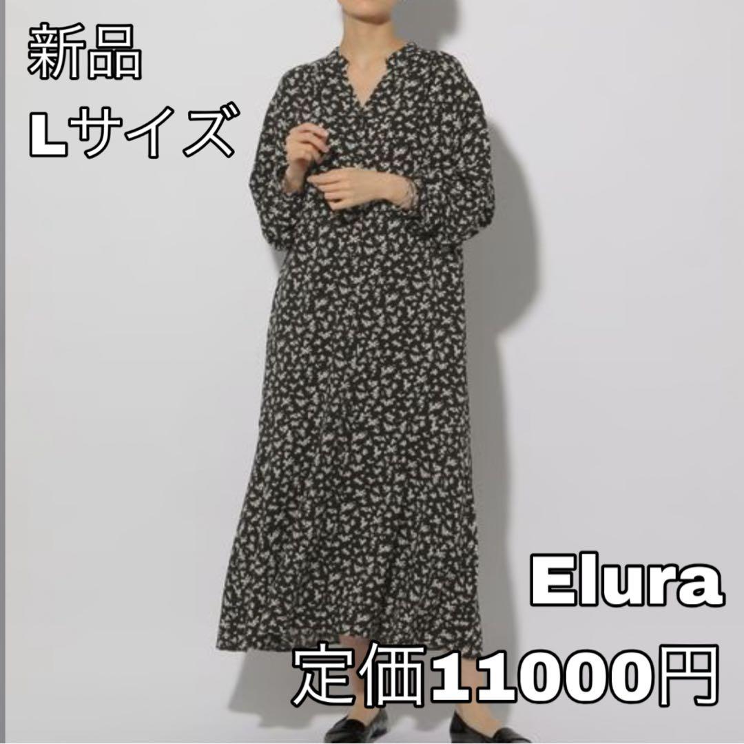4374 Elura 2WAYフラワープリントワンピースL Elura