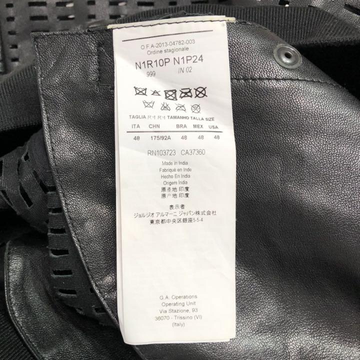 美品 レザー シャツ ジャケット 羊革 8ZAvy-m49559357261 高級 エンポリオ アルマーニ メッシュ 新品NEW