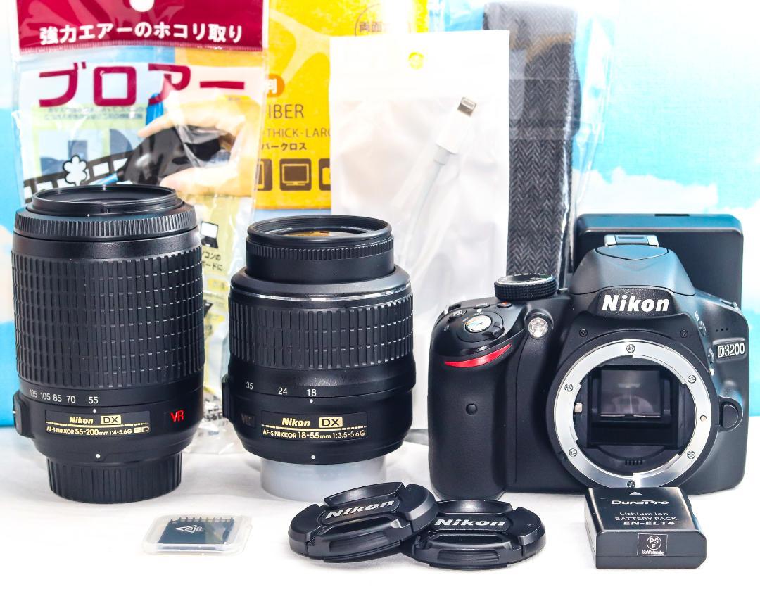 Nikon D3200⭐️スマホに転送できる！⭐️スマホ転送⭐️ダブルレンズ♪