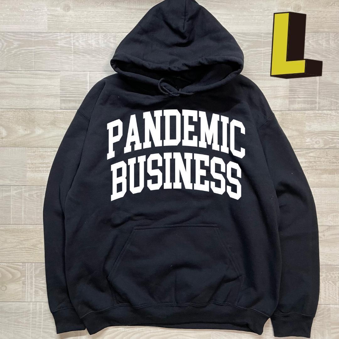 pandemic business パーカー ブラック Lサイズ カレッジ