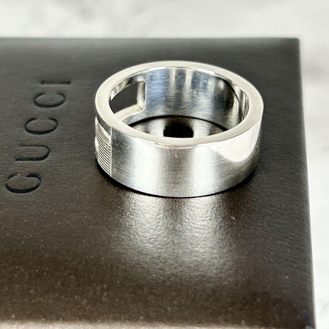 【美品】GUCCI グッチ ブランデッド Gリング 18号 シルバー 925