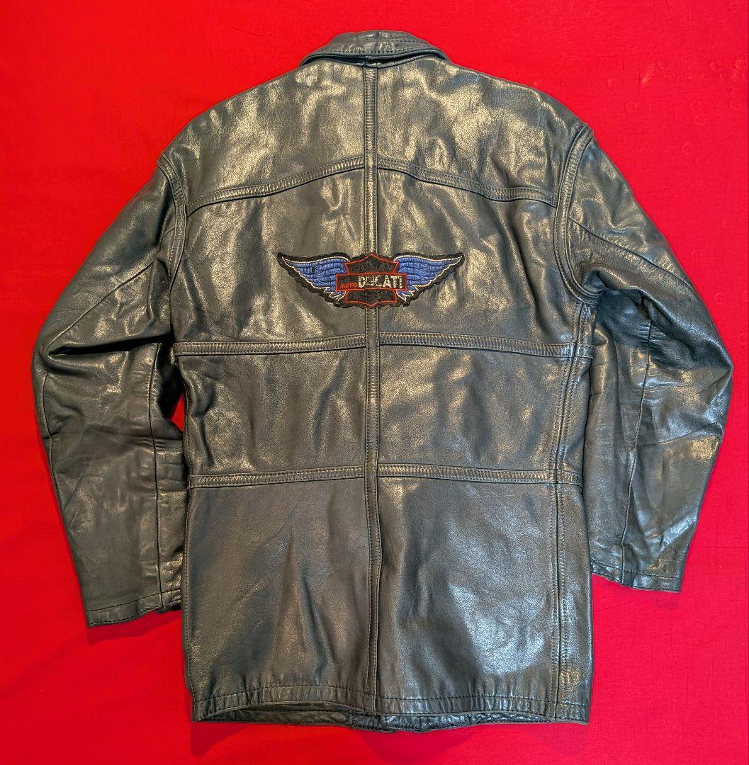 値段交渉可‼ 希少 90s ポリスマン レザー ジャケット パッチ付き