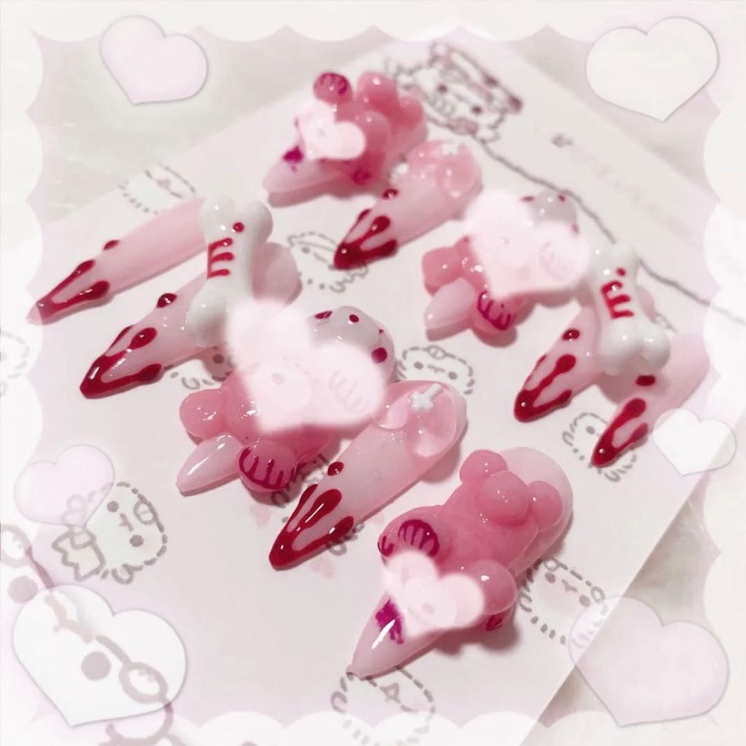 〔現品〕うさぎ女児ネイル♥ 平成女児 量産型 いちご なると 現品〕うさぎ女児ネイル♥ 平成女児 量産型 いちご なると 現品