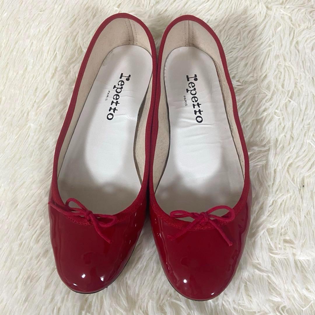 Repetto レペット　フラットシューズ　バレエシューズ　赤レッド／エナメル