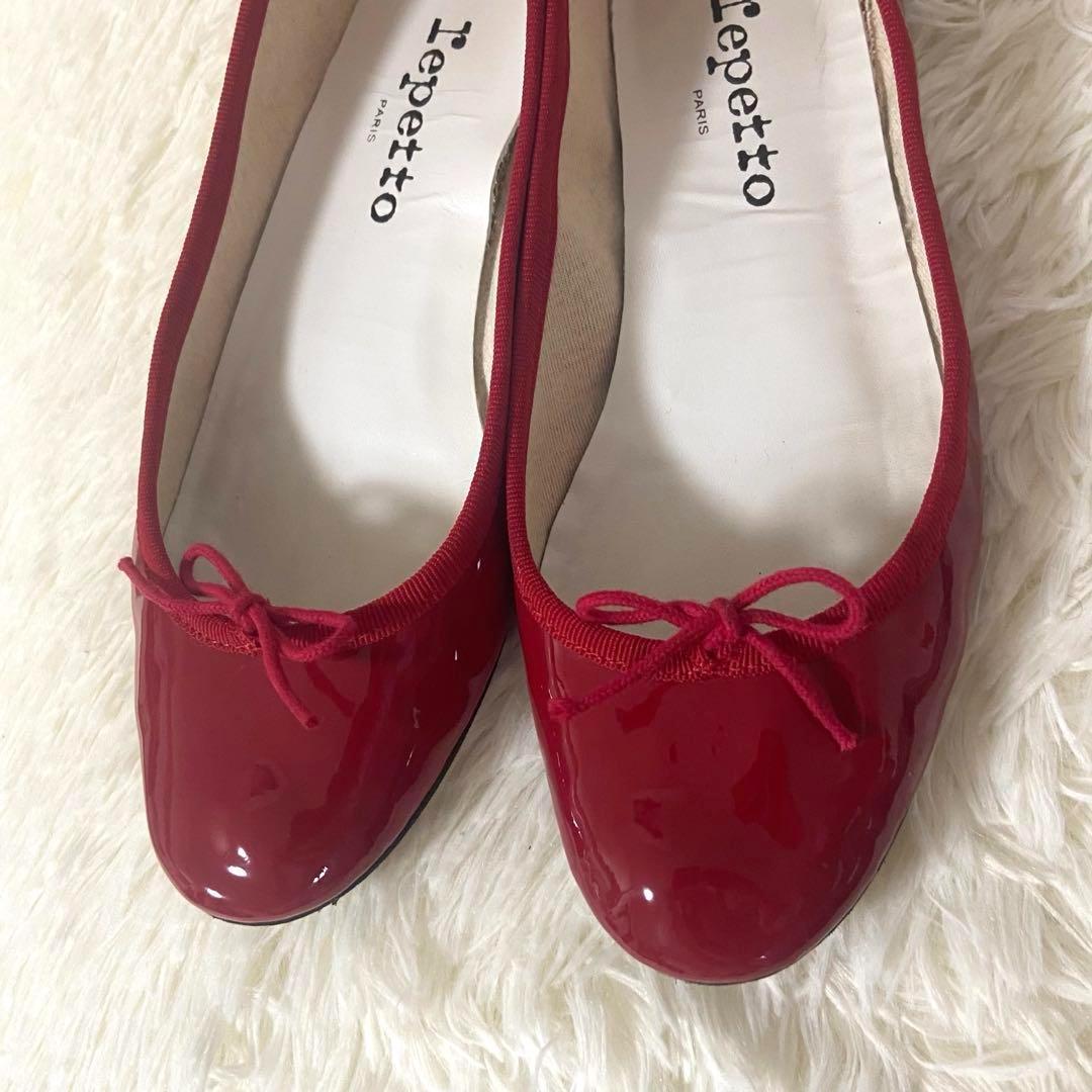 Repetto レペット　フラットシューズ　バレエシューズ　赤レッド／エナメル