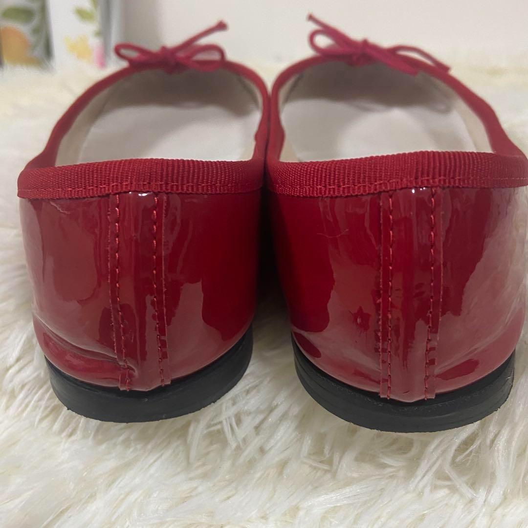 Repetto レペット　フラットシューズ　バレエシューズ　赤レッド／エナメル