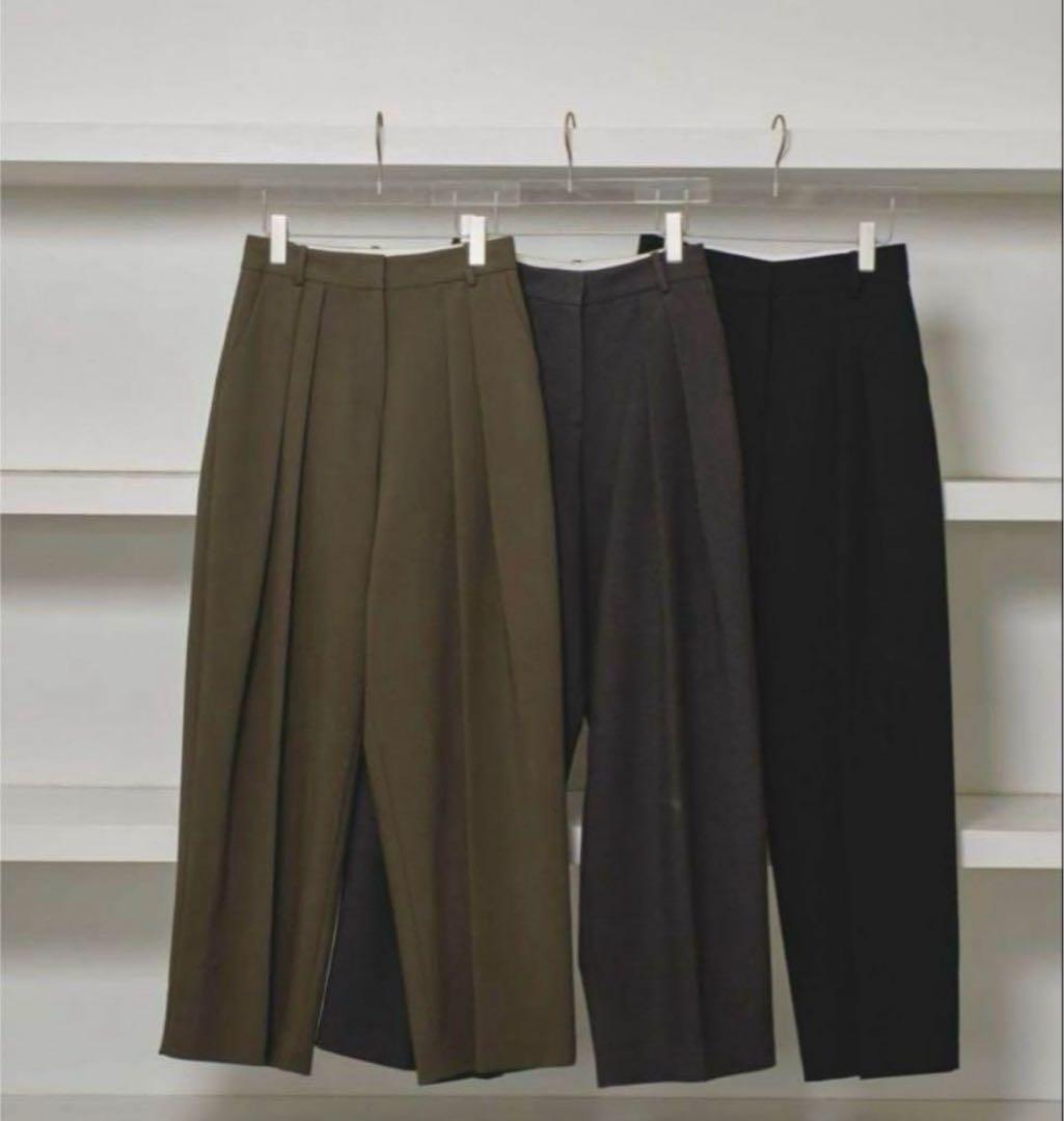 TODAYFUL Bonding Wide Trousers モスグリーン　36