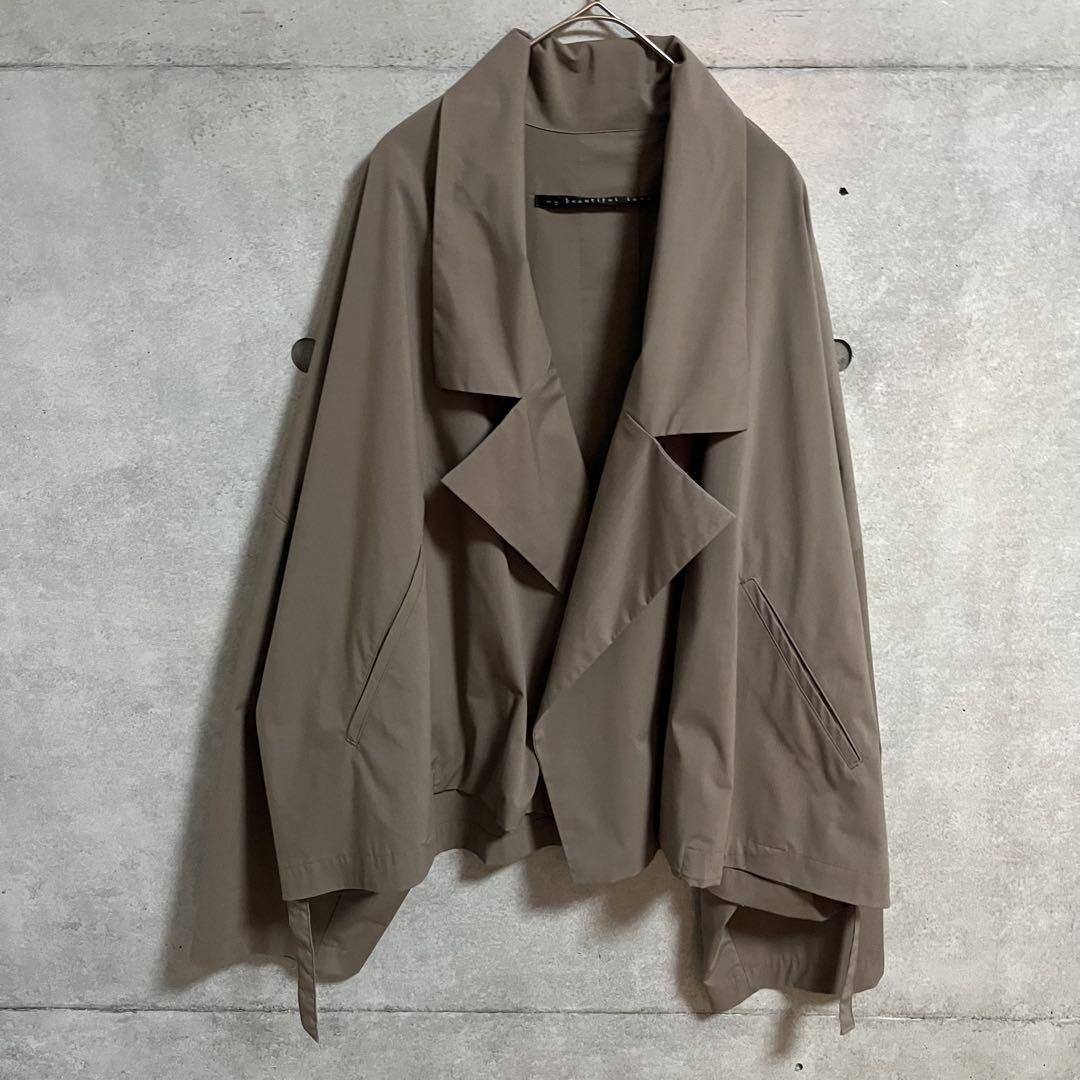 【美品】my beautiful landlet レーヨン紐トレンチブルゾン